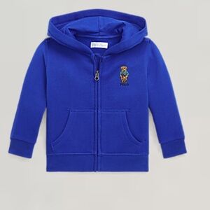 RL Baby Boy blue Polo Bear Fleece Full-Zip Hoodie 12M